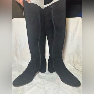 ANTONIO MELANI Parsena Black Staple Over the Knee Leather Boots 10M